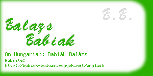 balazs babiak business card