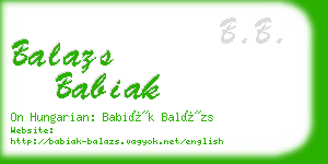 balazs babiak business card